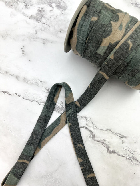 Camouflage Knit Jersey Trim Spaghetti Strap Trim Hollow Tube Tubular Trim 10 yards ATN01159